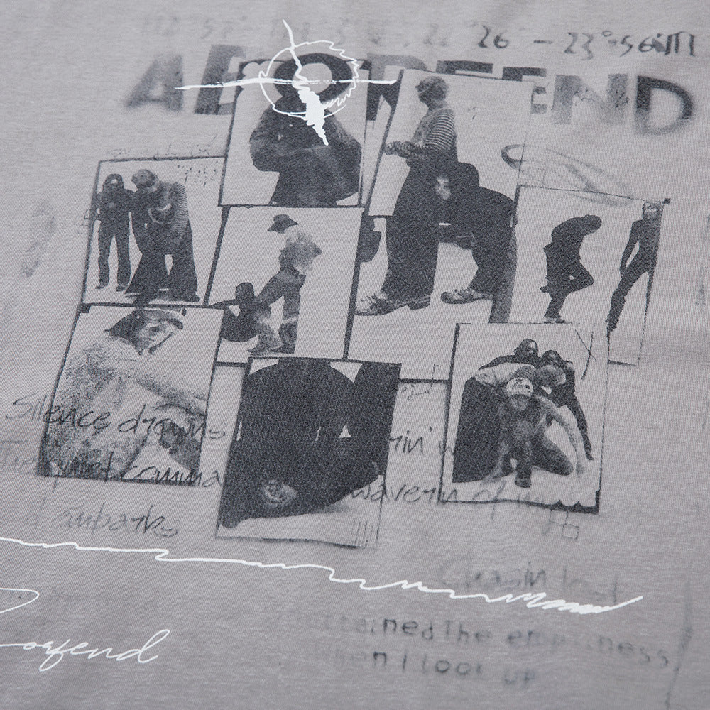 Design Pure Cotton Round Neck Creative Shadow Printed Short Sleeve T-shirt For Men