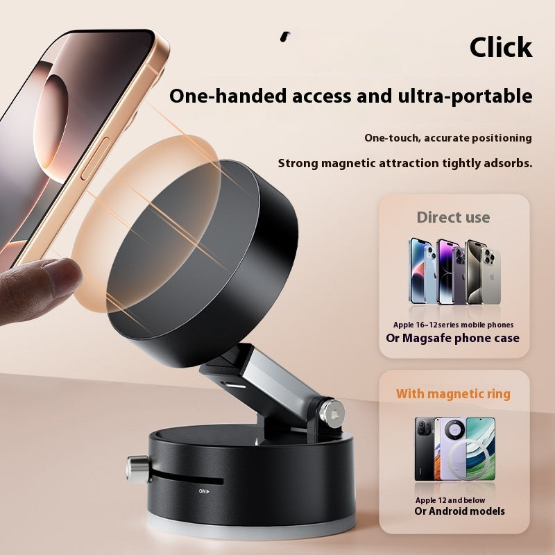 Foldable Magnetic Vacuum Car Phone Holder Foldable Suction Cup With Suction Cup Hands-Free Navigation For Smart Phone null