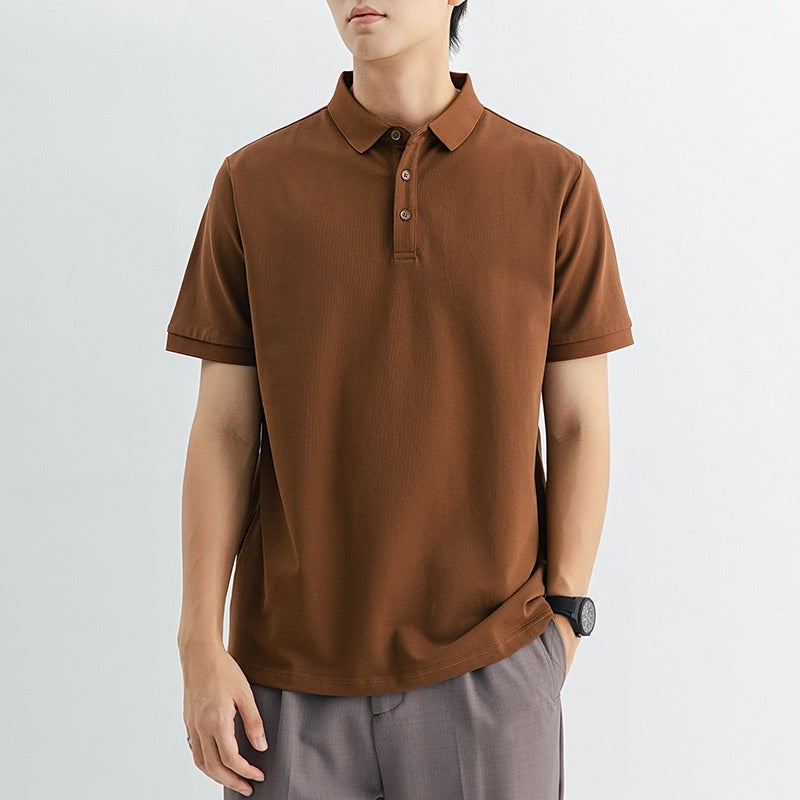 High-end Knitted Polo Shirt Short-sleeved Men's High-end Sense