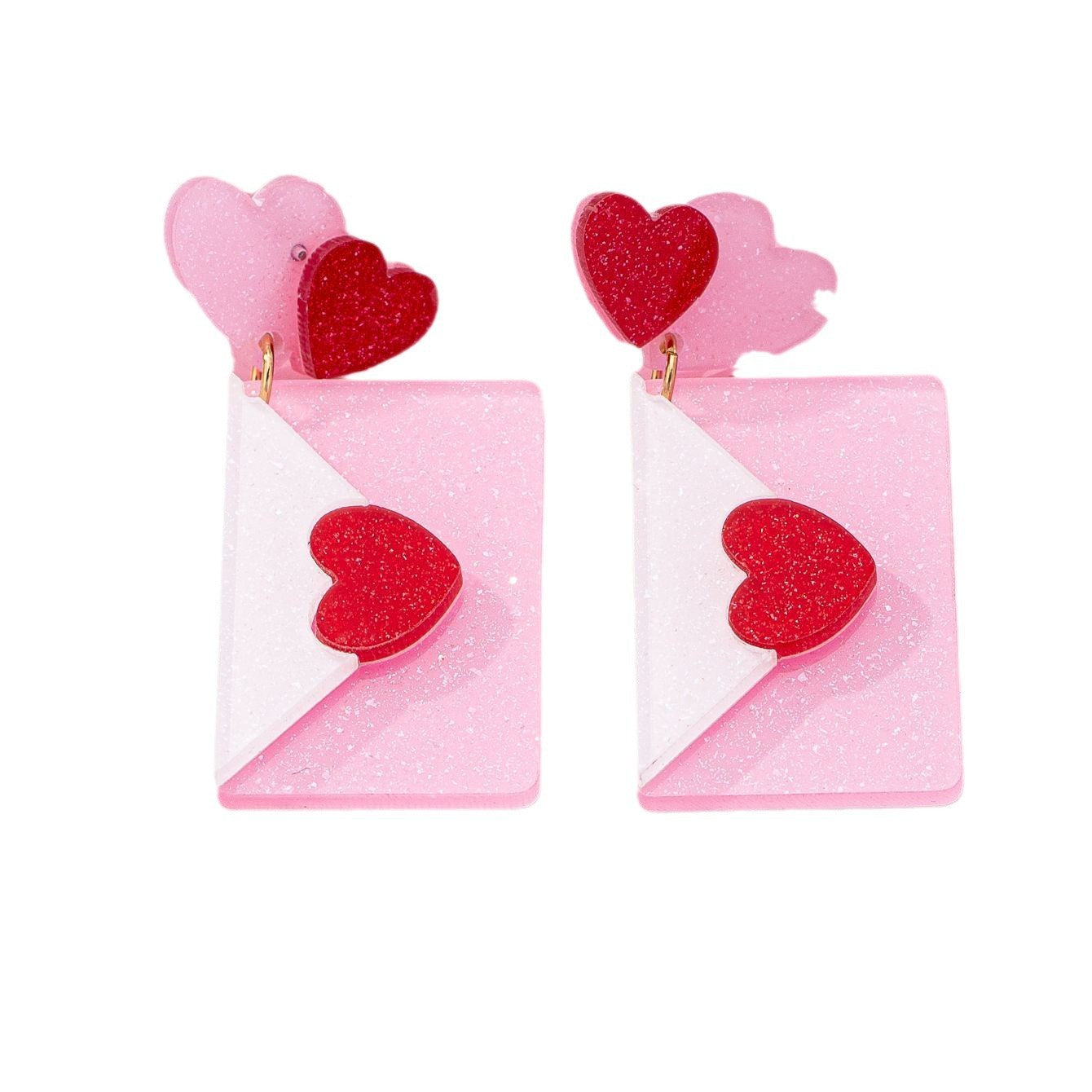 Fashion Valentine's Day Acrylic Love Envelope Earrings null