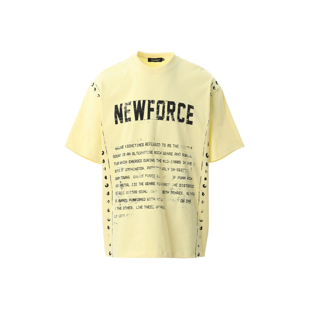 American Vintage Letter Print T-shirt Men And Women