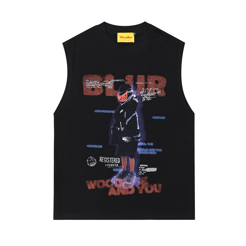 Men's Retro Illusory Dark Figure Printed Vest Top