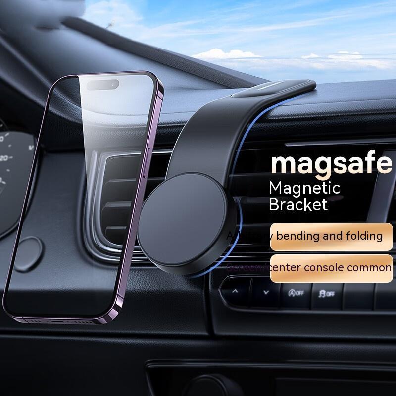 Magnetic Bendable Car Mobile Phone Holder Wireless Charger Phone Holder 15W Car Dash Mount Compatible With Phone null