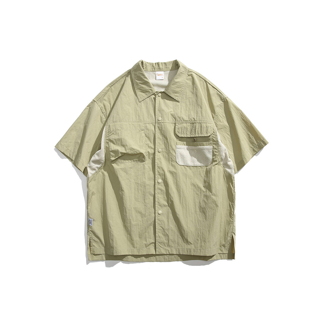 Outdoor Work Clothes Short Sleeve Shirt Men's Stitching Half Sleeve Shirt