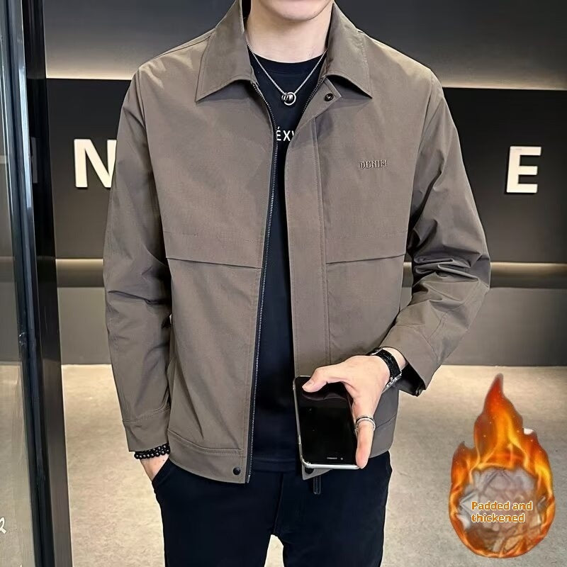 Cool Minimalism Lapel Men's Workwear Jacket