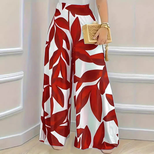 Printed High Waist Fashion Comfortable Wide-leg Pants null