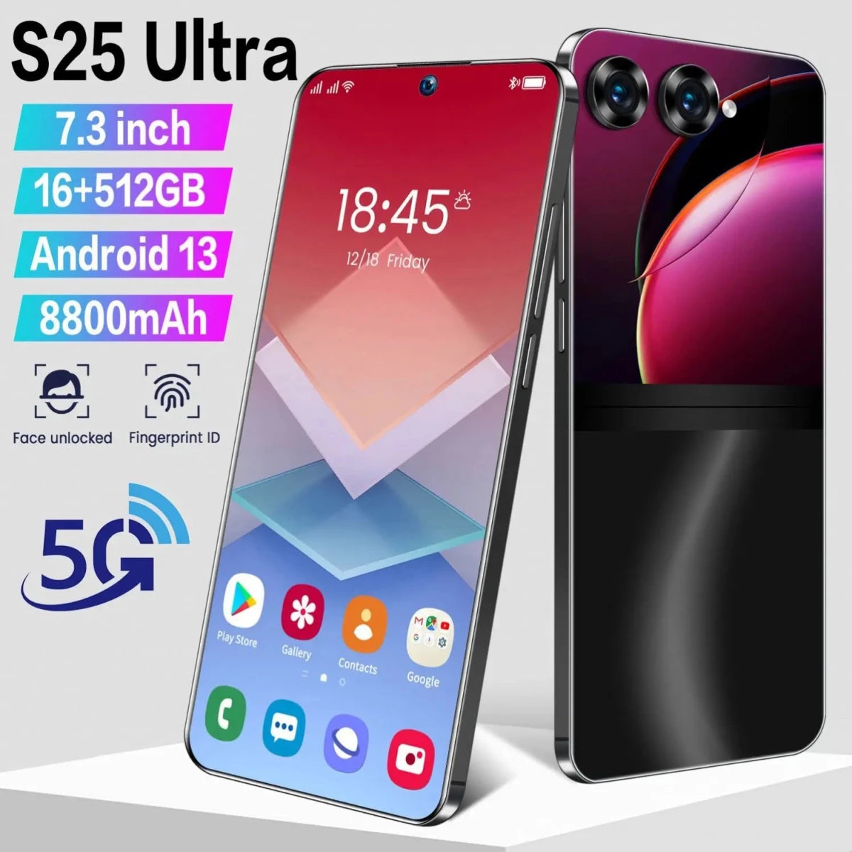 Cell phones smartphones S25 Ultra 7.3 HD Screen Smart Phone 5G Dual Sim android 10 6800mAh White Cell phones smartphones S25 Ultra 7.3 HD Screen Smart Phone 5G Dual Sim android 10 6800mAh - shop_name