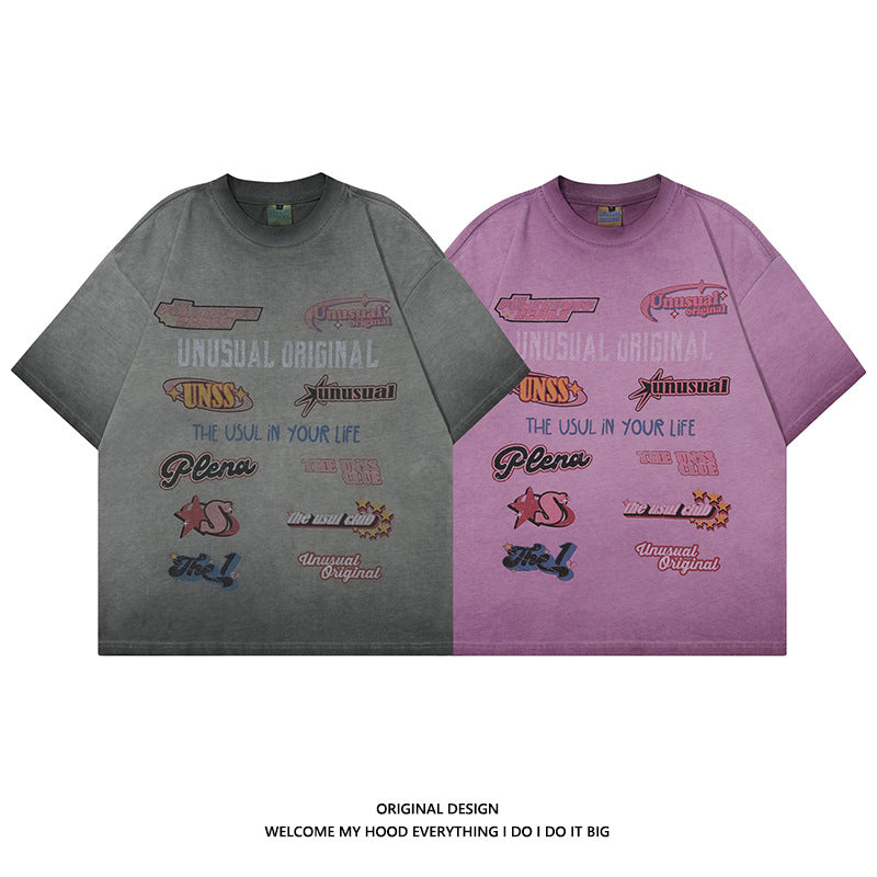 American Retro High Street Letter Printed T-shirt