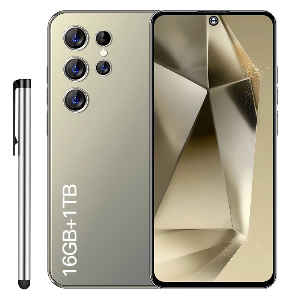 Cheap 5g Smartphone S24 Ultra 7.3 Inch Full Screen 16+1TB Android Mobile Phones With Face Id Original Unlocked Cell Phones L ram Gold Cheap 5g Smartphone S24 Ultra 7.3 Inch Full Screen 16+1TB Android Mobile Phones With Face Id Original Unlocked Cell Phones L ram - shop_name