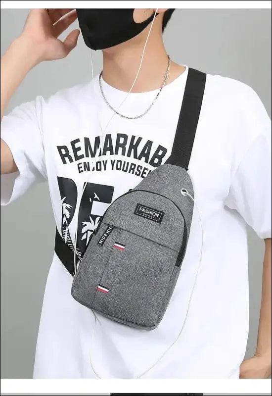 Chest Bag Men’s One Shoulder Crossbody Bag Large Capacity Outdoor Sports And Leisure Fashion Small Shoulder Bag Large