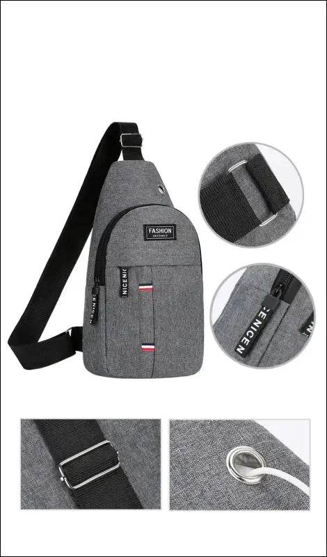 Chest Bag Men’s One Shoulder Crossbody Bag Large Capacity Outdoor Sports And Leisure Fashion Small Shoulder Bag Large