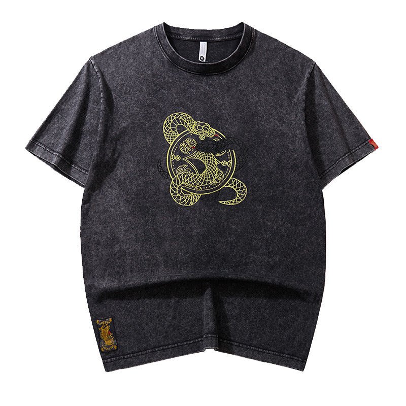 Chinese Style Heavy Spring And Summer Loose Men's T-shirt Black Chinese Style Heavy Spring And Summer Loose Men's T-shirt - shop_name