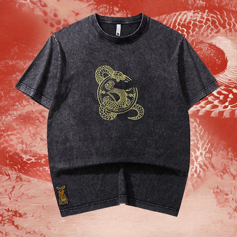 Chinese Style Heavy Spring And Summer Loose Men's T-shirt Black Chinese Style Heavy Spring And Summer Loose Men's T-shirt - shop_name