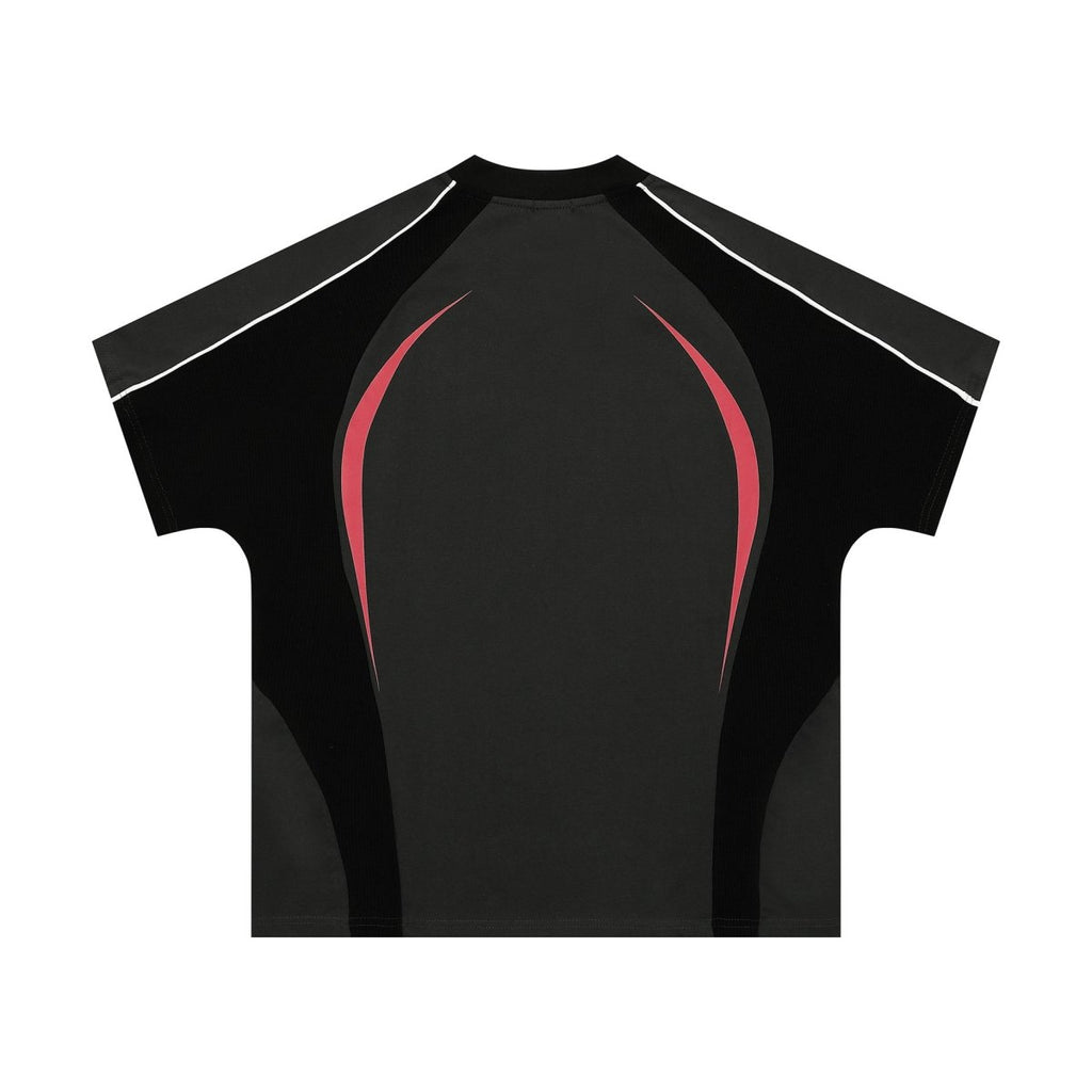 Color Matching Letters Printed Men's Loose T-shirt Black YR9116 Color Matching Letters Printed Men's Loose T-shirt - shop_name