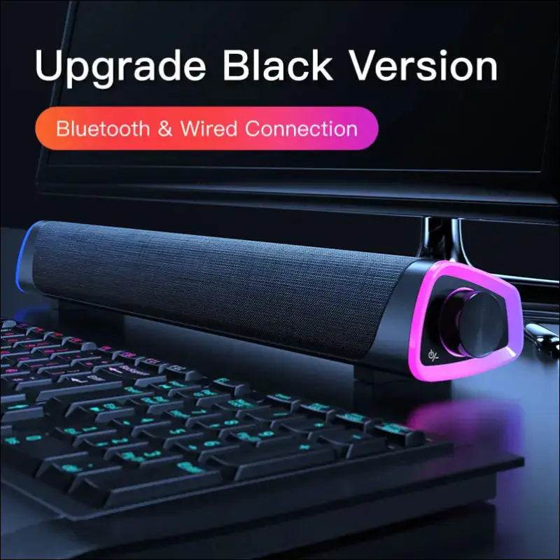 Compatible with Apple, 4D Computer Speaker Bar Stereo Sound subwoofer Bluetooth Speaker For Macbook Laptop Notebook PC Music Player Wired Loudspeaker - Update Avenue 
