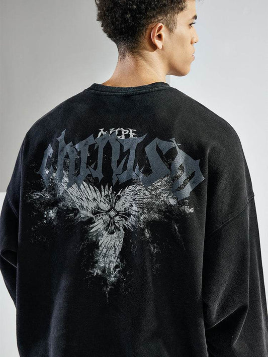 Cross Creative Printing Crew Neck Sweater Men - Update Avenue 