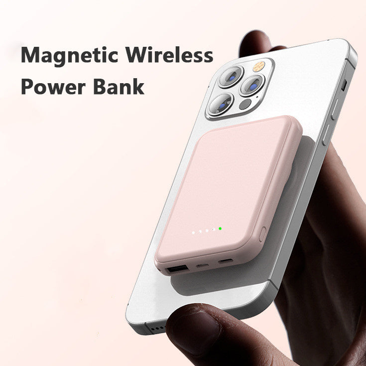 Mini Fast Charging Magnetic Wireless Power Bank 5000 MAh Portable null