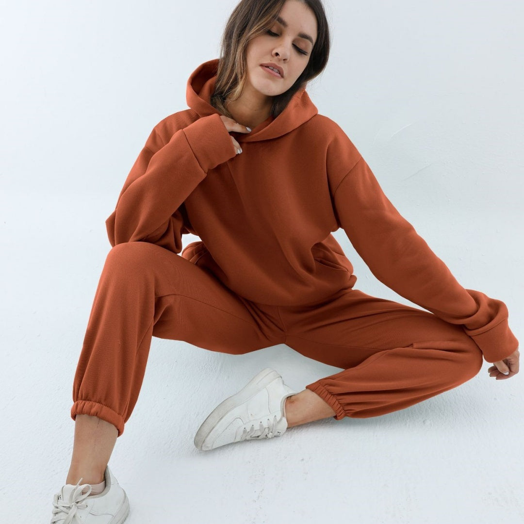 Women's Casual Hooded Sweater Two-piece Suit Clothes Hoodie Tracksuit null