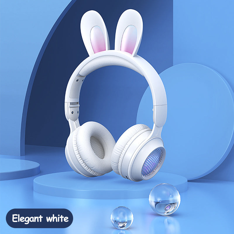 Rabbit Ear Headphones Wireless Luminous Extendable Wheat Headphones null