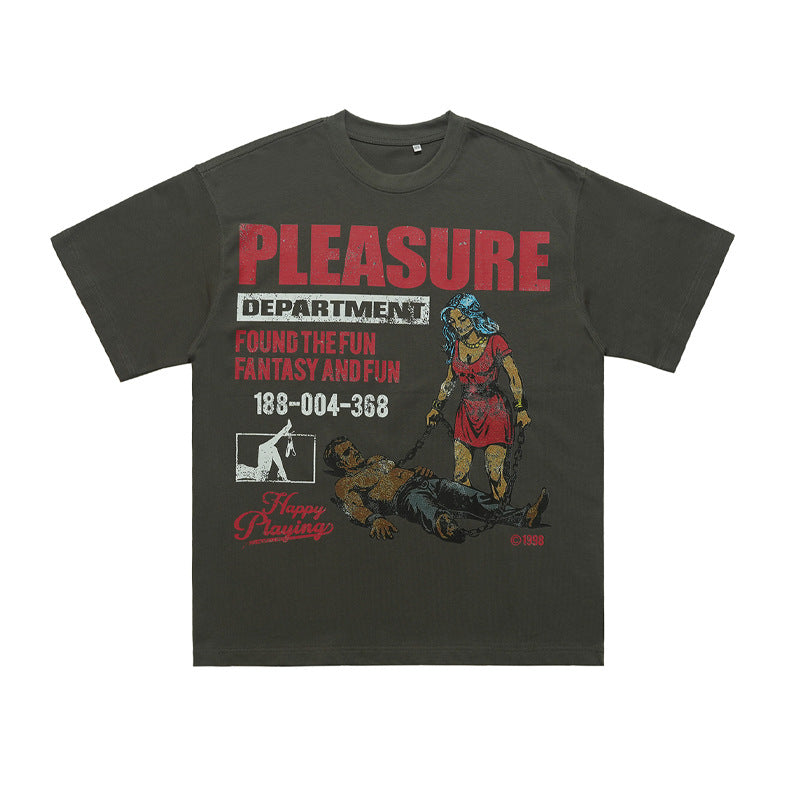 Letter Printed Pure Cotton Loose Short Sleeve T-shirt Top