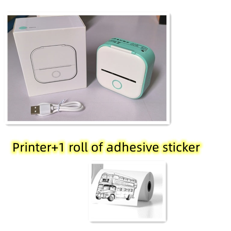 Portable Mini Thermal Label Printer Home Photo Printer Student Wrong Question Printer Bluetooth-compatible Mini Label Printer Price Tag null