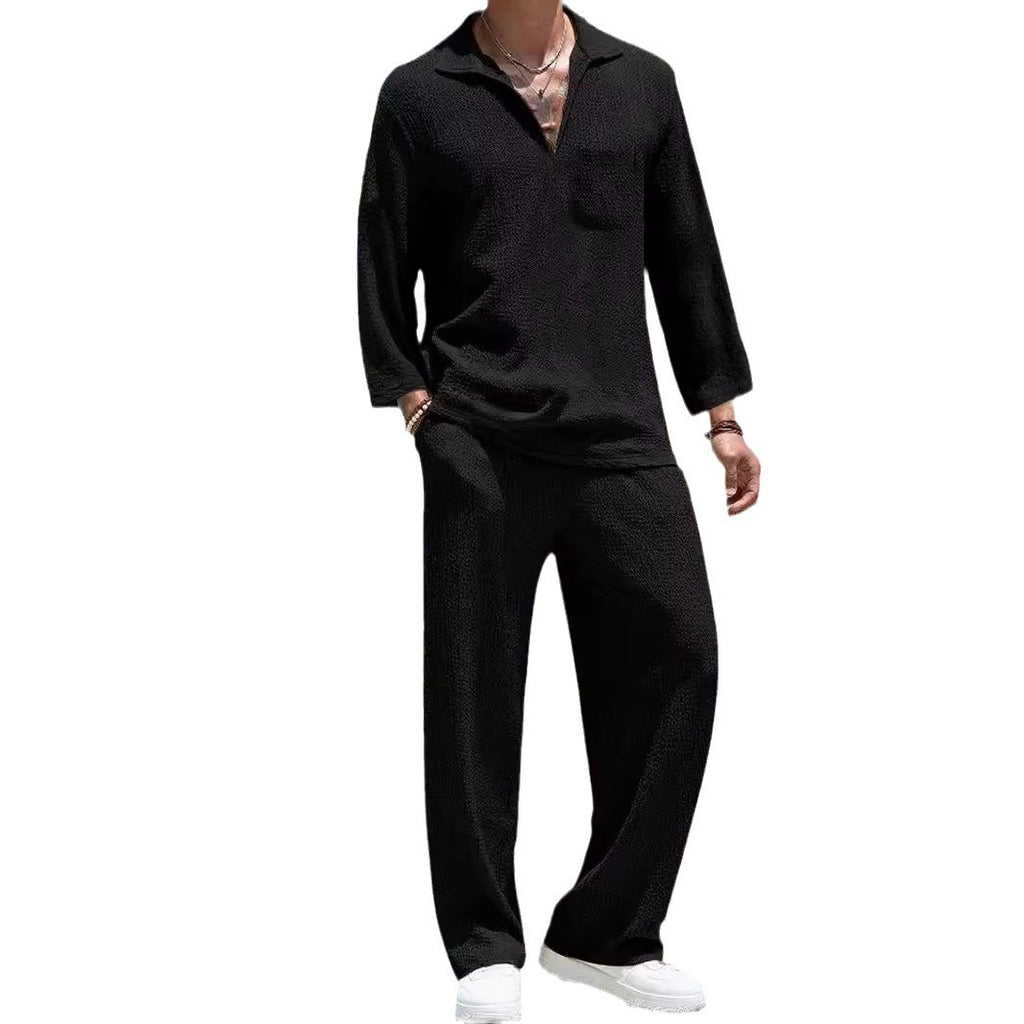 New Casual Shirt Trousers Men's Commuter Suit