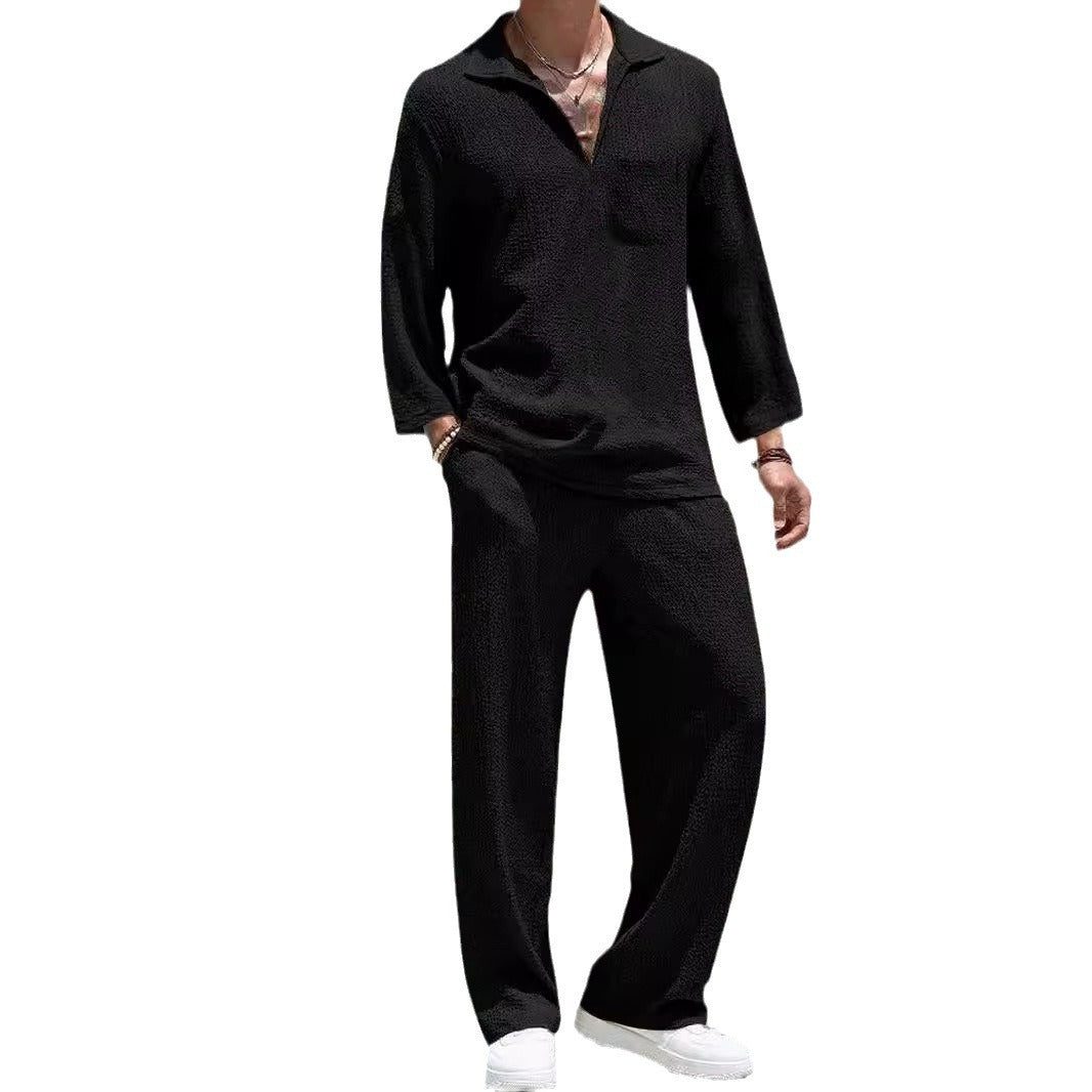 New Casual Shirt Trousers Men's Commuter Suit