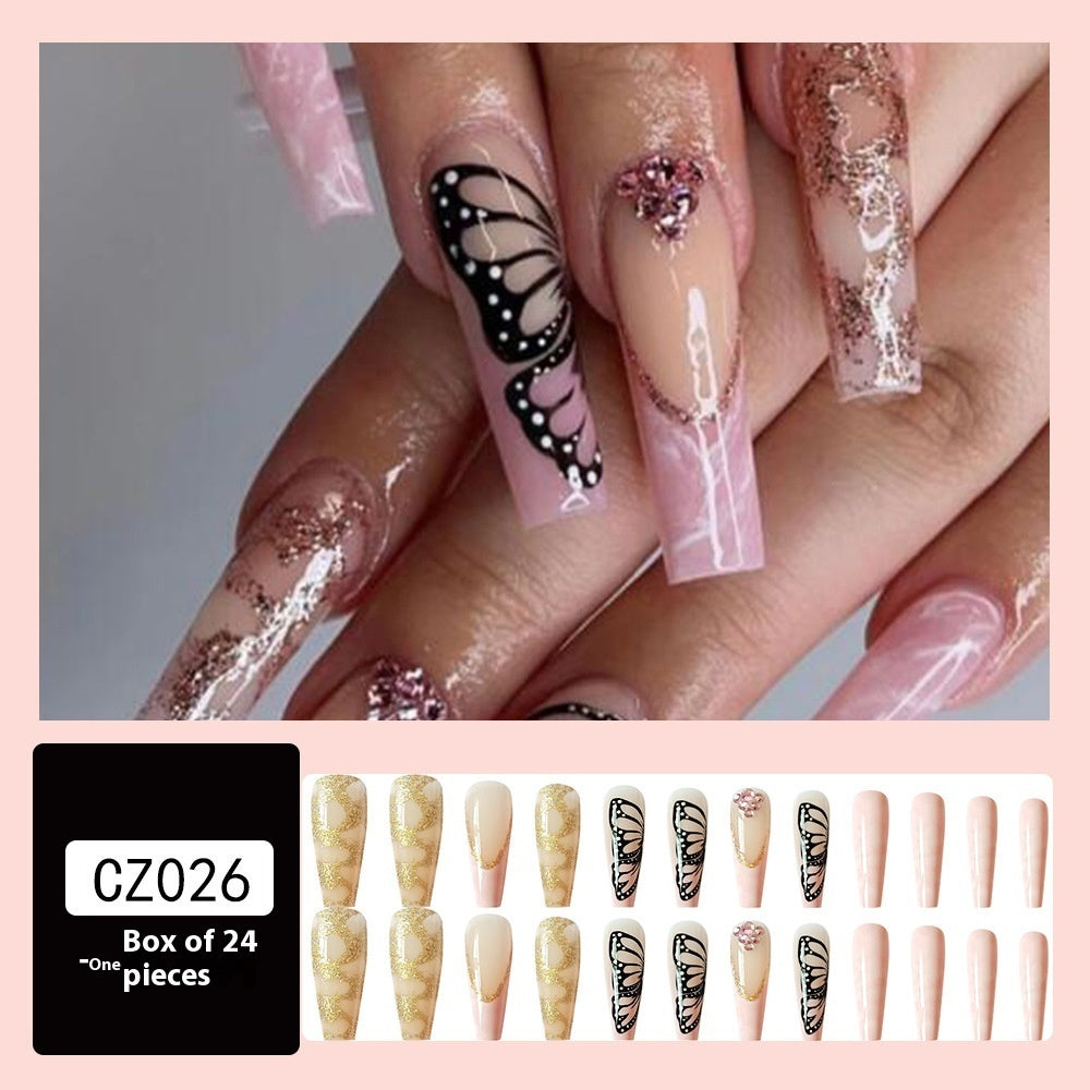 Super Long Diamond Wearing Armor European And American Foreign Trade Nail Stickers