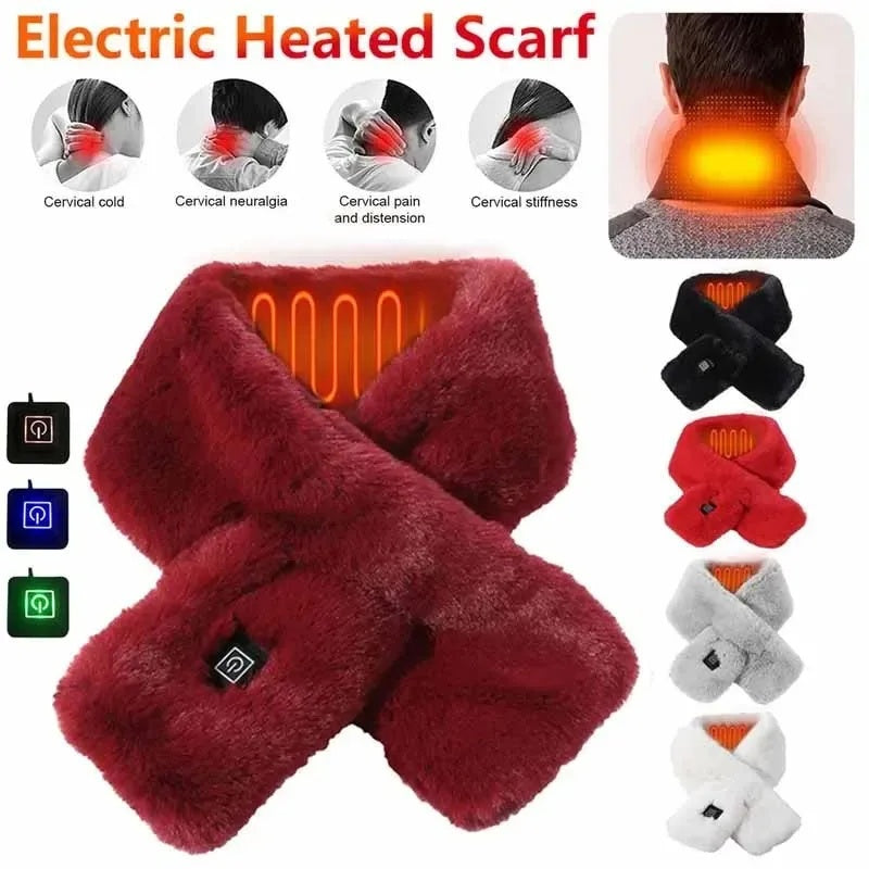 Heating Scarf USB Electric Heated Neck Wrap Heating Pad Pain Relief Three-gear Temperature Control Neck Warmer For Women Men null