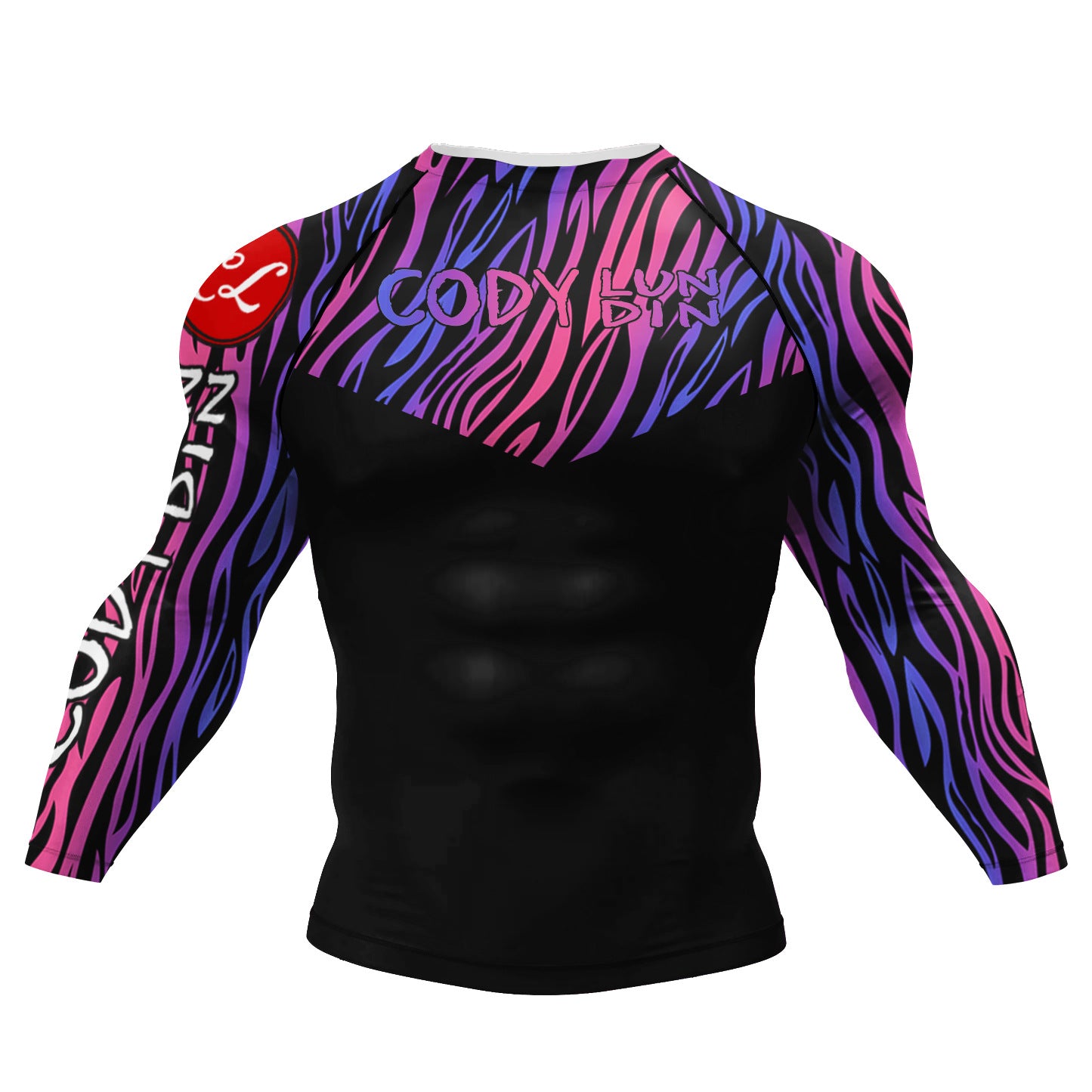 Printed Long Sleeve Breathable Sports Fitness Bottoming Shirt Men