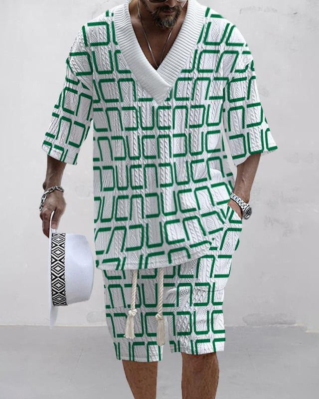 Fashion Men's Summer Loose Short Sports Suit