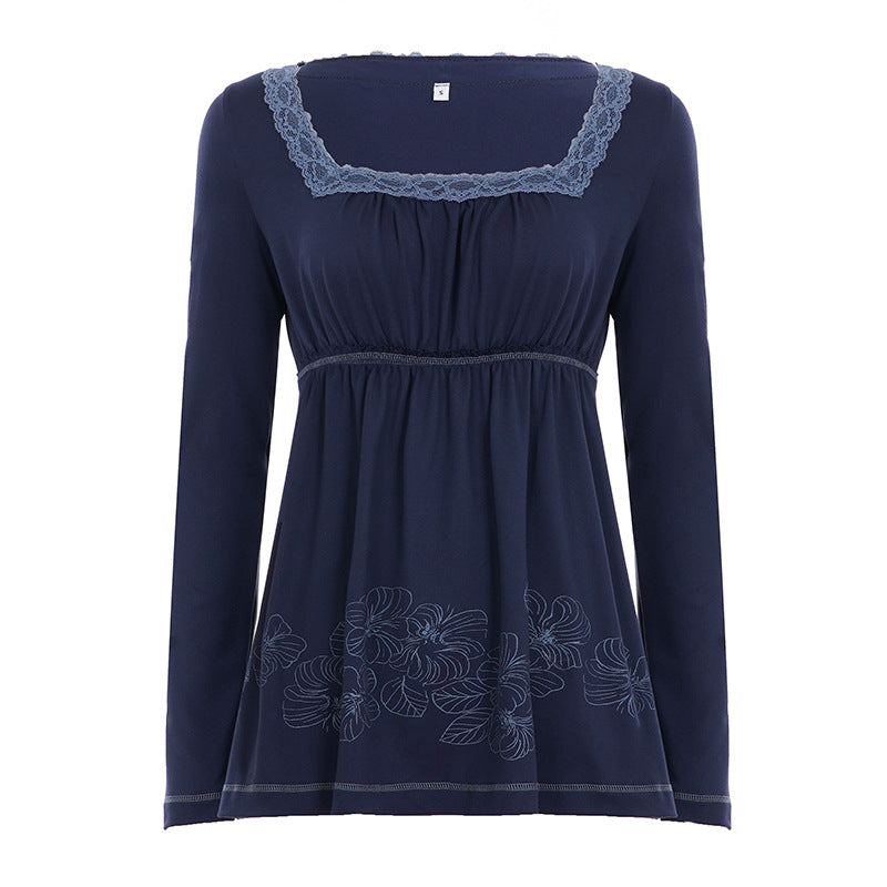 New A-line, Versatile Solid-color Long-sleeve Top