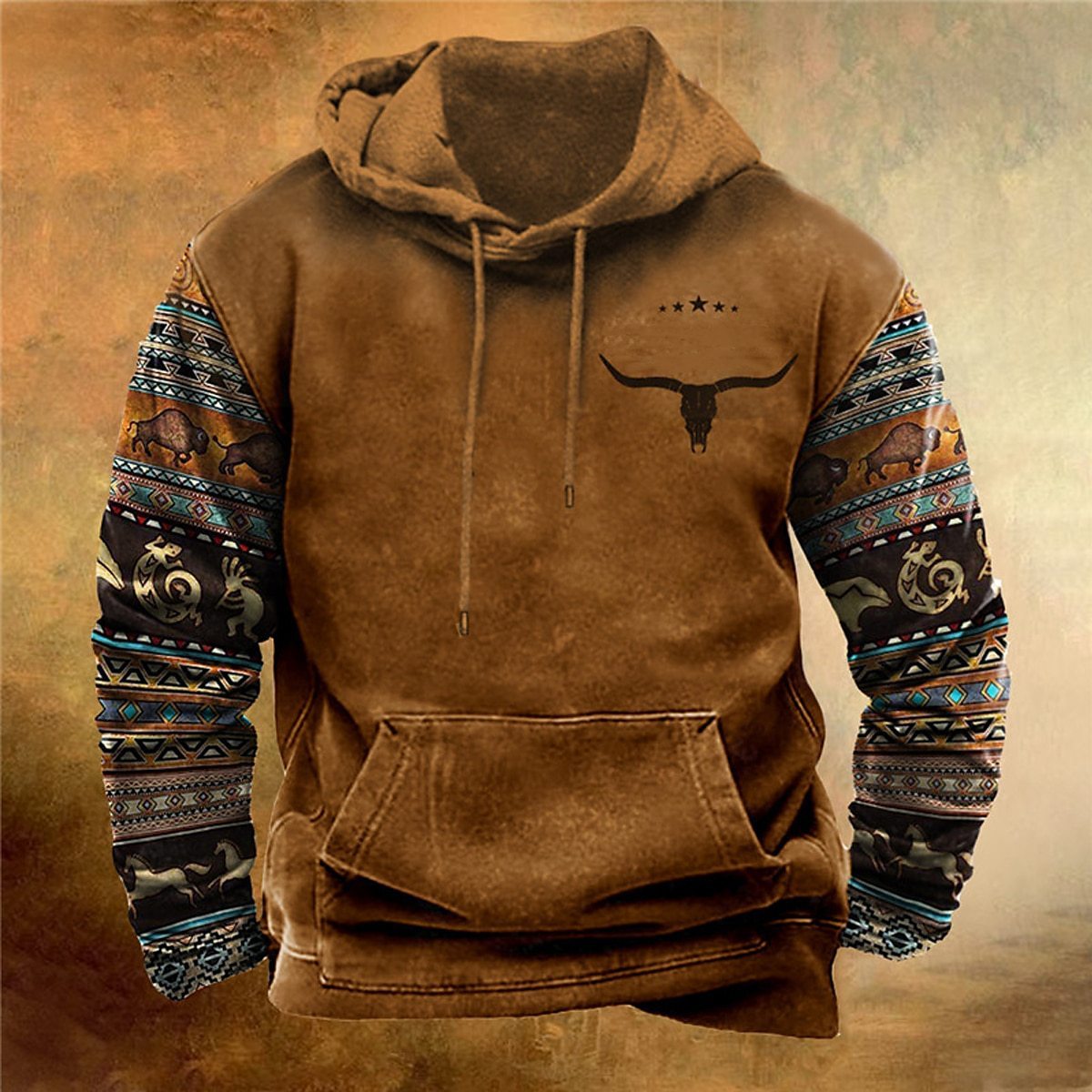 Men's Pullover Hoodie Bohemian Style null