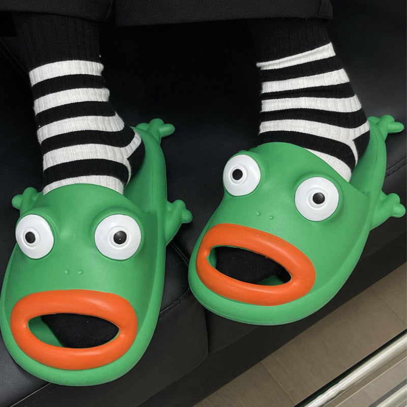 Cute Frog Slippers EVA Soft Home Shoes Bathroom Slippers Summer null