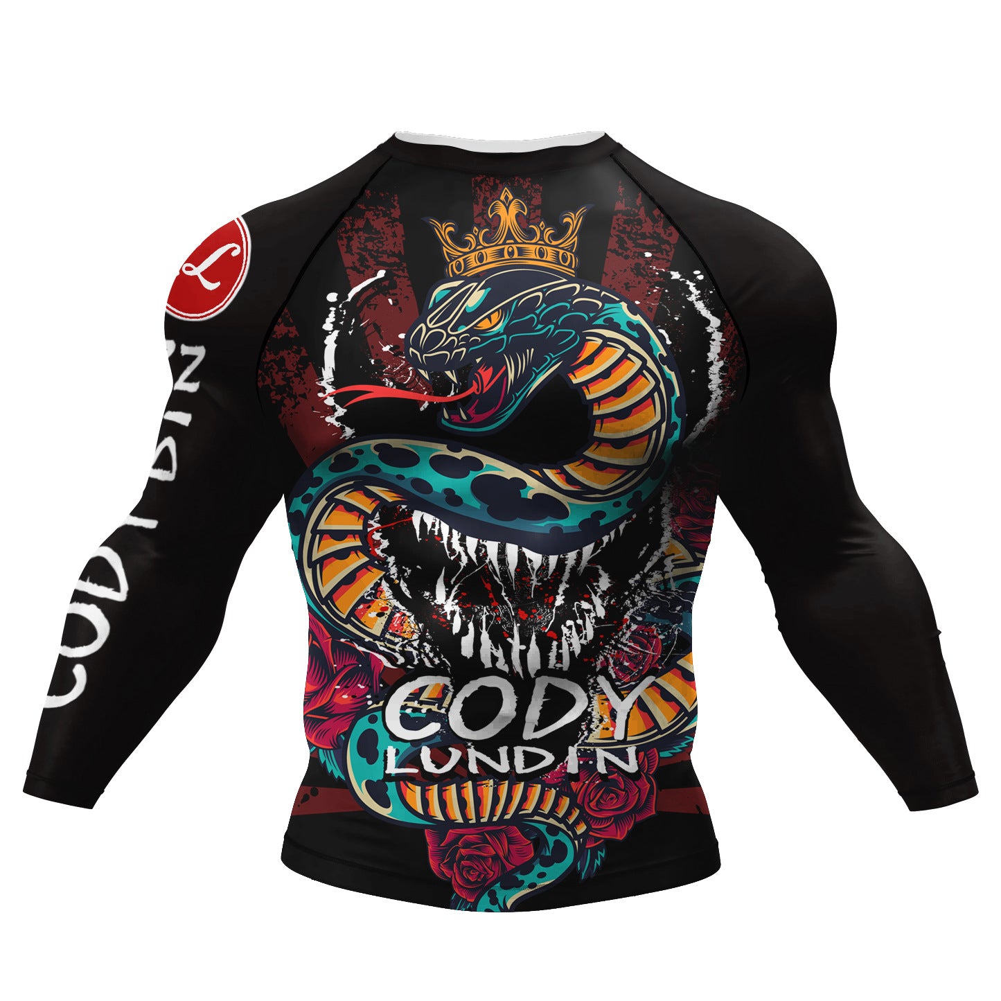 Printed Long Sleeve Breathable Sports Fitness Bottoming Shirt Men