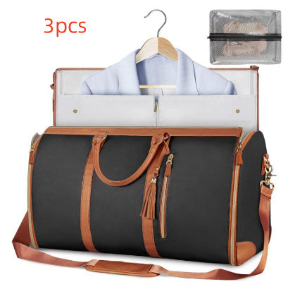 Large Capacity Travel Duffle Bag Women's Handbag Folding Suit Bag Waterproof Clothes Totes null