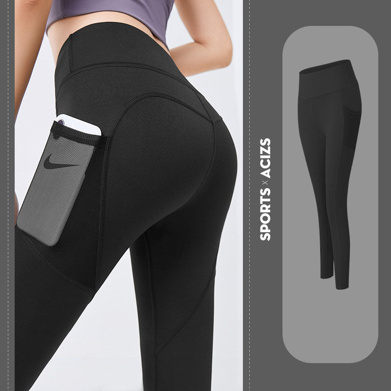 Yoga Pants Women With Pocket Leggings Sport Girl Gym Leggings Women Tummy Control Jogging Tights Female Fitness Pants null