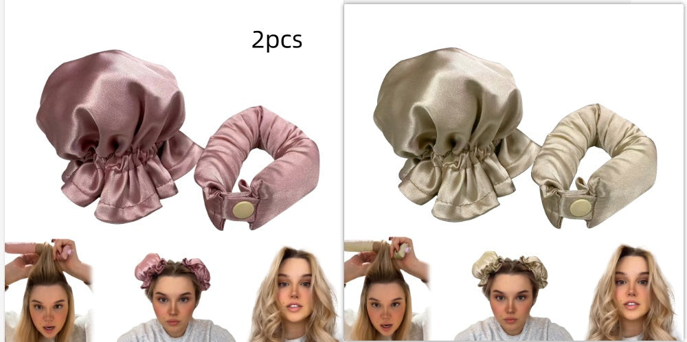 New Heatless Curl Stick With Cloth Cover Cute Ball Head Hair Curler Headband Hair Rollers Wave Form Curling Rod Hair Style Tools Gadgets null