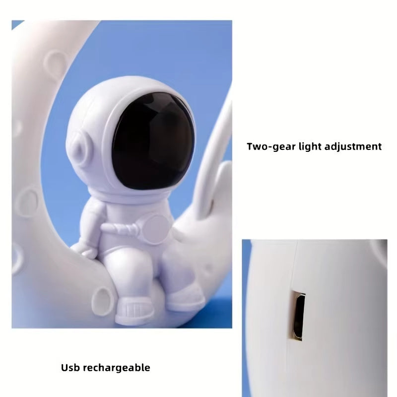 Creative Moon Astronaut Nightlight, LED Small Desk Lamp For Bedroom Decoration, Christmas Gift Modern Desk Lamp For Bedroom Decor, Ideal Christmas Gift null