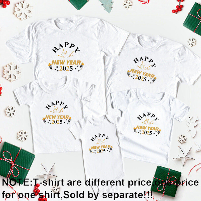 Christmas Happy Round Neck Short Sleeve T-shirt