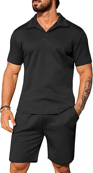 Men's Casual Solid Color Polo Short Oversleeves
