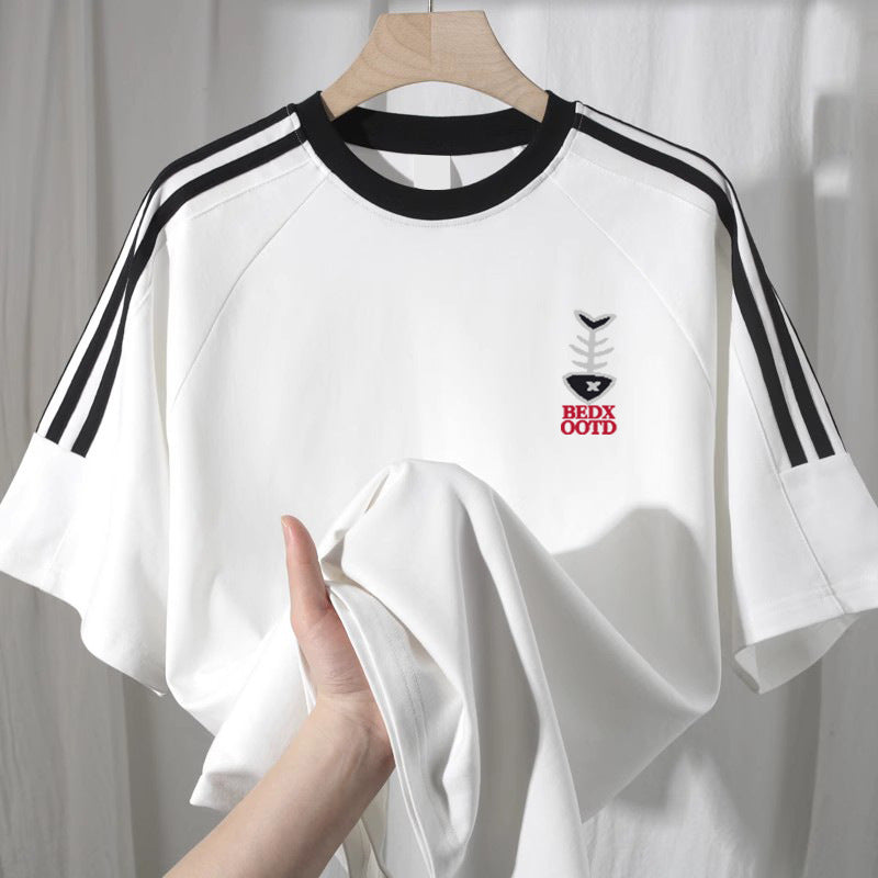 Heavy Cotton Short-sleeved T-shirt Men's Loose Top