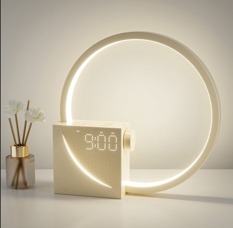 Colorful Atmosphere Moon Light Clock Wake Up Light Breathing Light Three Level Dimming Clock Dual Alarm Clock Timing White Noise null