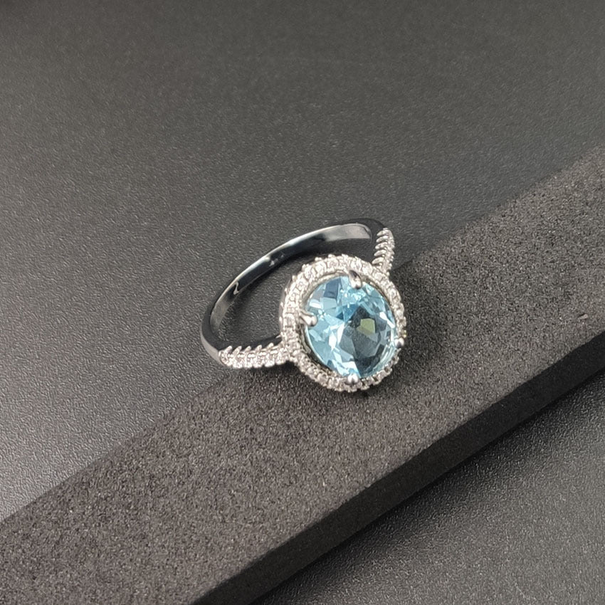 Luxury Zircon Round Ring Full Of Diamonds Ring Engagement Wedding First Ornament