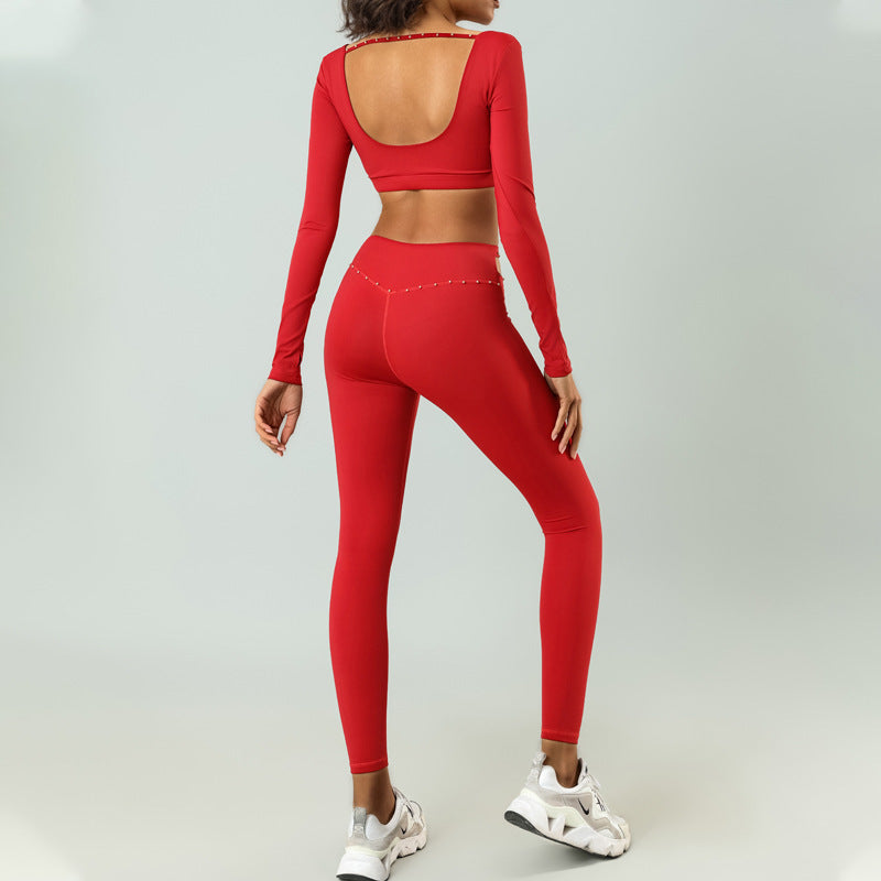 High-waist Quick-drying Sports And Fitness Two-piece Set null