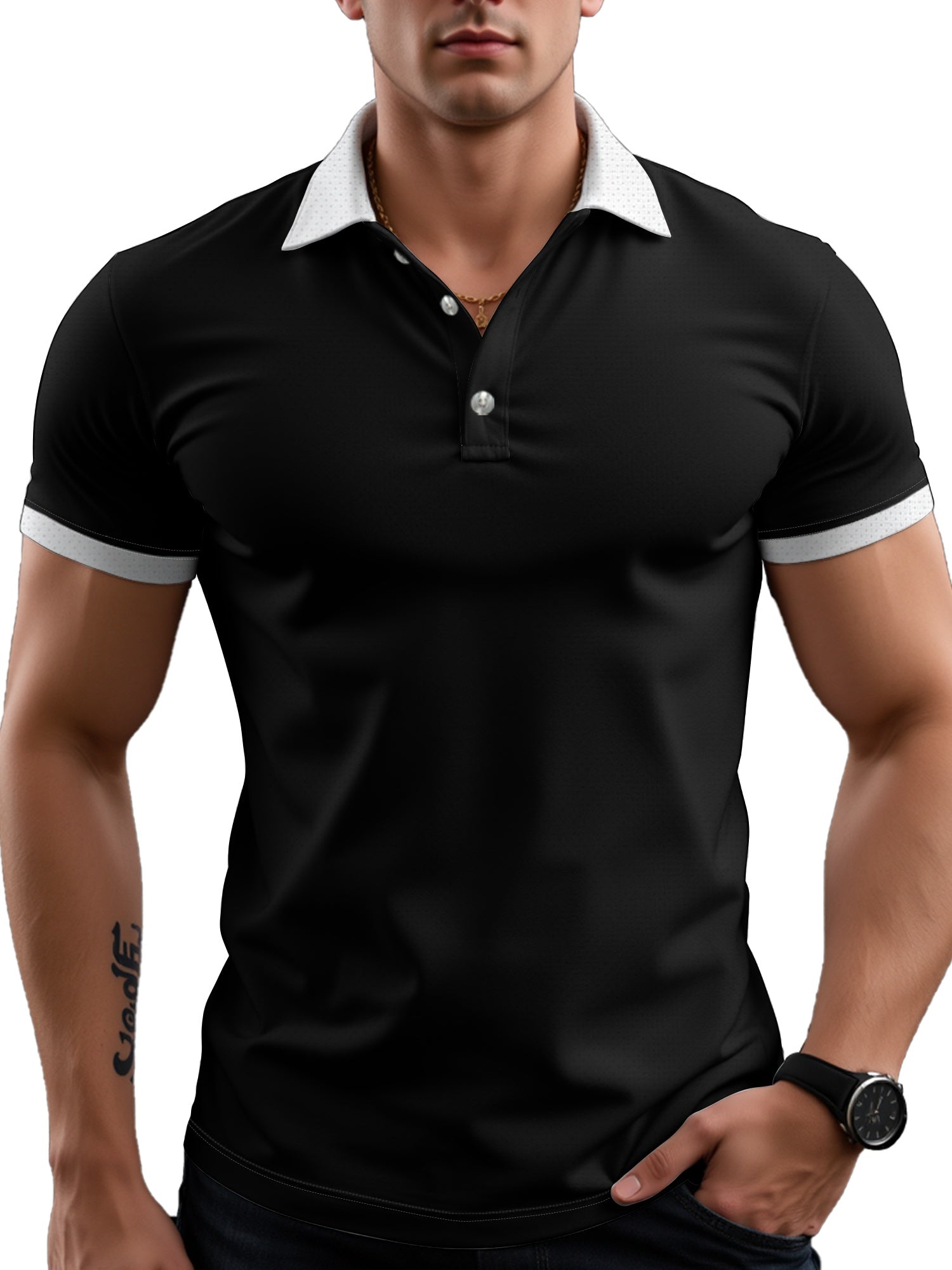 Polo Shirt Button Men's Casual Short-sleeved T-shirt