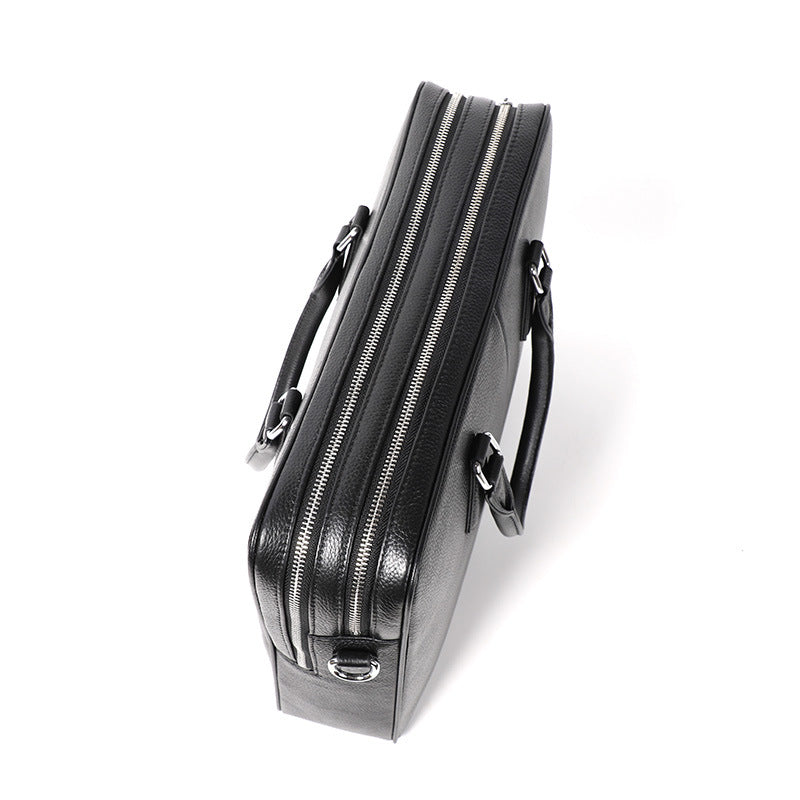 Sac à main pour homme en cuir de vachette, mallette horizontale grande capacité