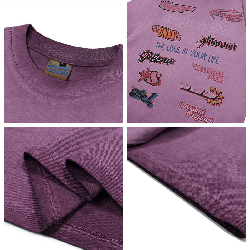 American Retro High Street Letter Printed T-shirt