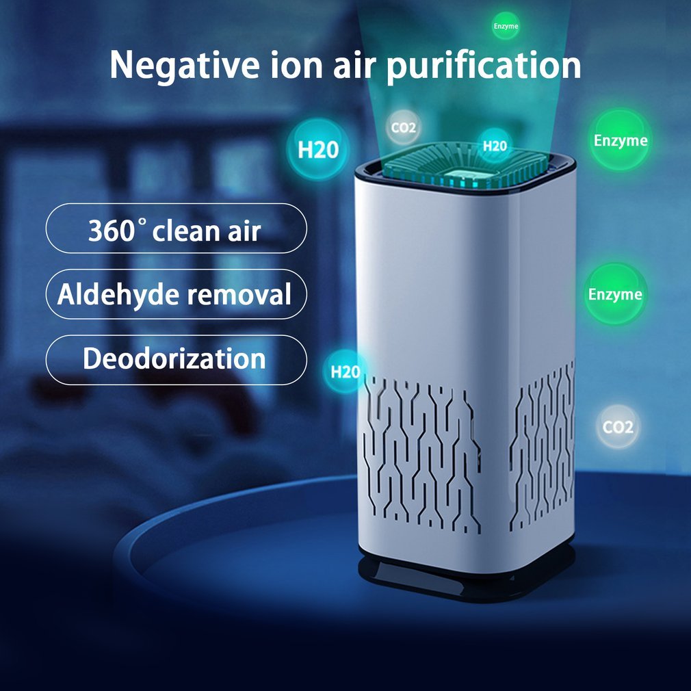 Car Air Purifier Portable Negative Ion Generator Remove Formaldehyde Dust Smoke Air Freshen Washer For Home Car null