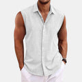 Lapel Beach Sleeveless Shirt